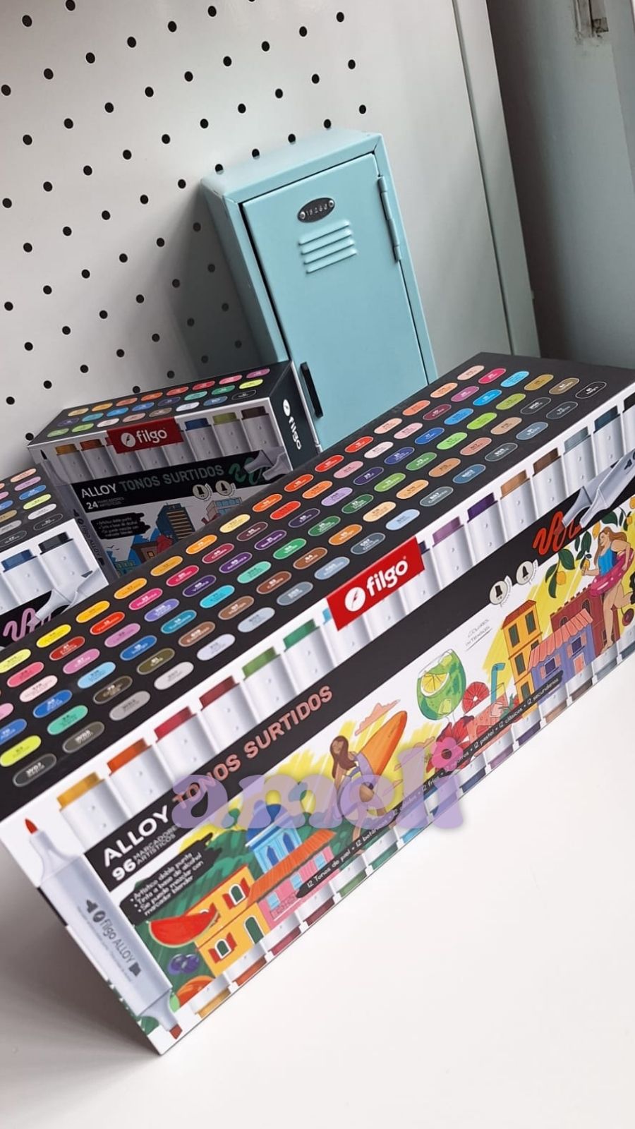 Box Marcadores artísticos doble punta Filgo Alloy Surtidos x96