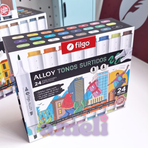Box marcadores artísticos doble punta Filgo Alloy Surtidos x24