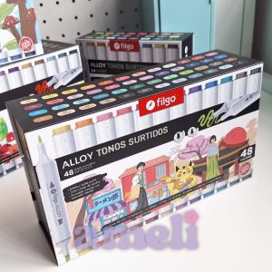 Box marcadores artísticos doble punta Filgo Alloy Surtidos x48