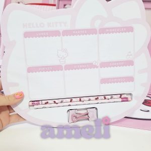 Planificador semanal+ 2 lápices + 2 clips Hello Kitty Mooving