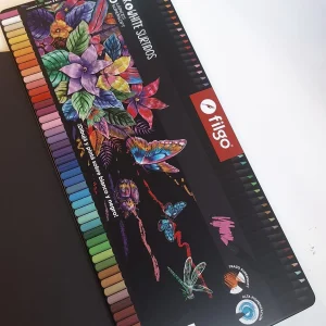 Lápices de colores black & white Filgo x50 unidades en caja metálica
