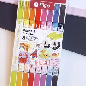2 en 1 microfibra+sello pixelart Filgo x8 unidades