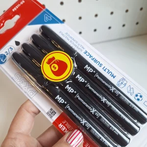 Marcadores permanentes x 4 fino negro MP