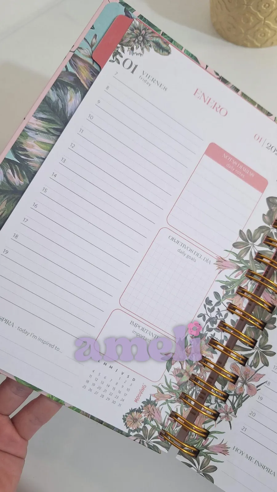 Agenda 2027 Floral día por página Mooving - Imagen 9